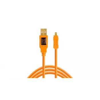 Tether Tools CU8015-ORG - 4,6 m - USB A - Mini-USB B - USB 2.0 - Oranžs
