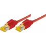 Tecline Premium - komutācijas kabelis - RJ-45 (V) uz RJ-45 (V) - 50 cm - SFTP, PiMF -Cat.7 neapstrādāts kabelis (kabelis) / CAT 6a (pieslēgvietas) - ekranēts, bez halogēna, bez aizķeršanās - sarkans (70700R)