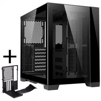 Lian Li O11 Dynamic Mini + Mini Riser Card - PCIe 4.0, melns