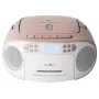 Pārnēsājama boombox Reflexion RCR2260DAB — balta/rozā, DAB+ digitālais radio, darbojas ar baterijām un no tīkla