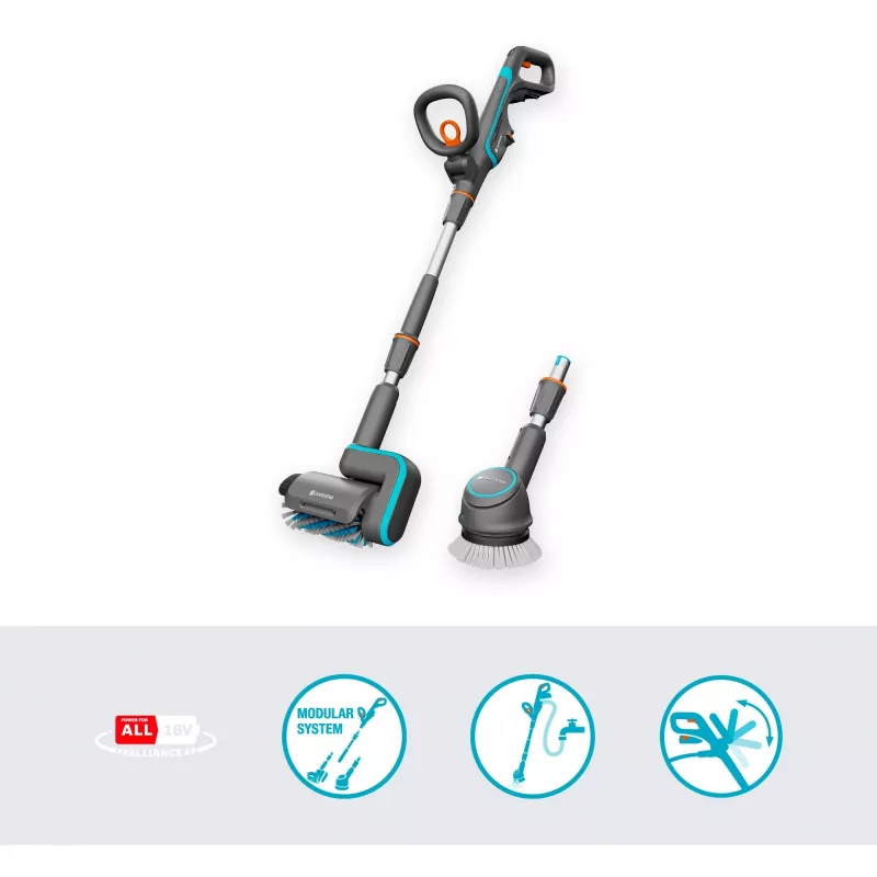 Elektriskais terases tīrītājs GARDENA 14842-55 18V ar bateriju, vieglas konstrukcijas