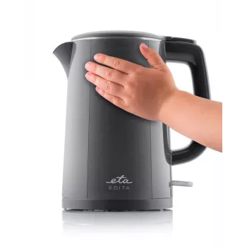 ETA Tējkanna | ETA859590020 EDITA | Elektriskā | 2200 W | 1,5 L | Nerūsējošais tērauds | 360° grozāma pamatne | Pelēka