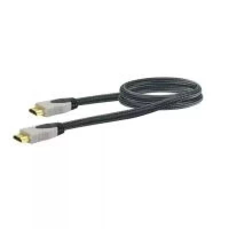HDMI kabelis SCHWAIGER HDM0150G 063 — 1,5 m, HDMI Type A vīriešais–vīriešais, zelta kontakti, melns/pelēks