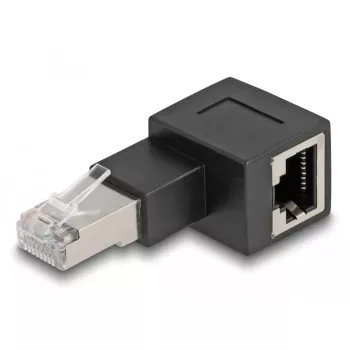 Delock - tīkla adapteris - RJ-45 (vīrišķais) ar labo leņķi uz RJ-45 (sieviešu) - CAT 6a