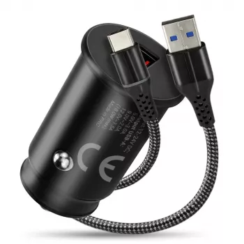 Auto lādētājs everActive CC-15QC QC3.0 18W 1x USB ar kabeli