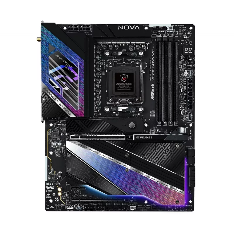 Mātesplate ASRock X870 NOVA WIFI — AMD X870, Socket AM5, ATX, 4× DIMM DDR5, 256GB, Wi‑Fi 6E, 2.5GbE