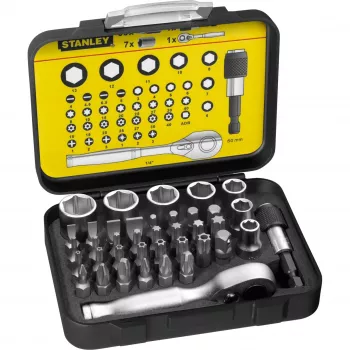 39 1/4 inch uzgaļu komplekts + 1 magnētiskais uzgaļu turētājs STANLEY 1-13-906