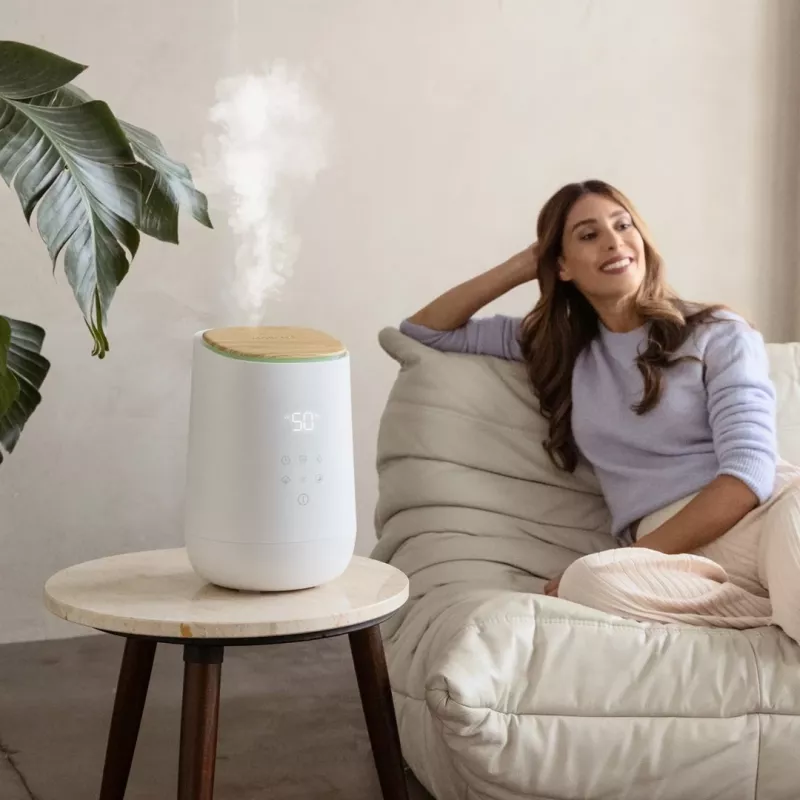 Medisana AH 680 gaisa mitrinātājs Ultraskaņas 2.6 L Balts, Koka 24 W