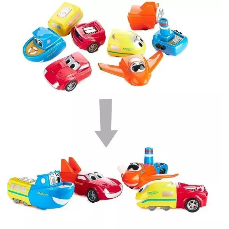Transportlīdzekļu komplekts Popular Playthings Mix or Match Junior 1 Daudzkrāsains