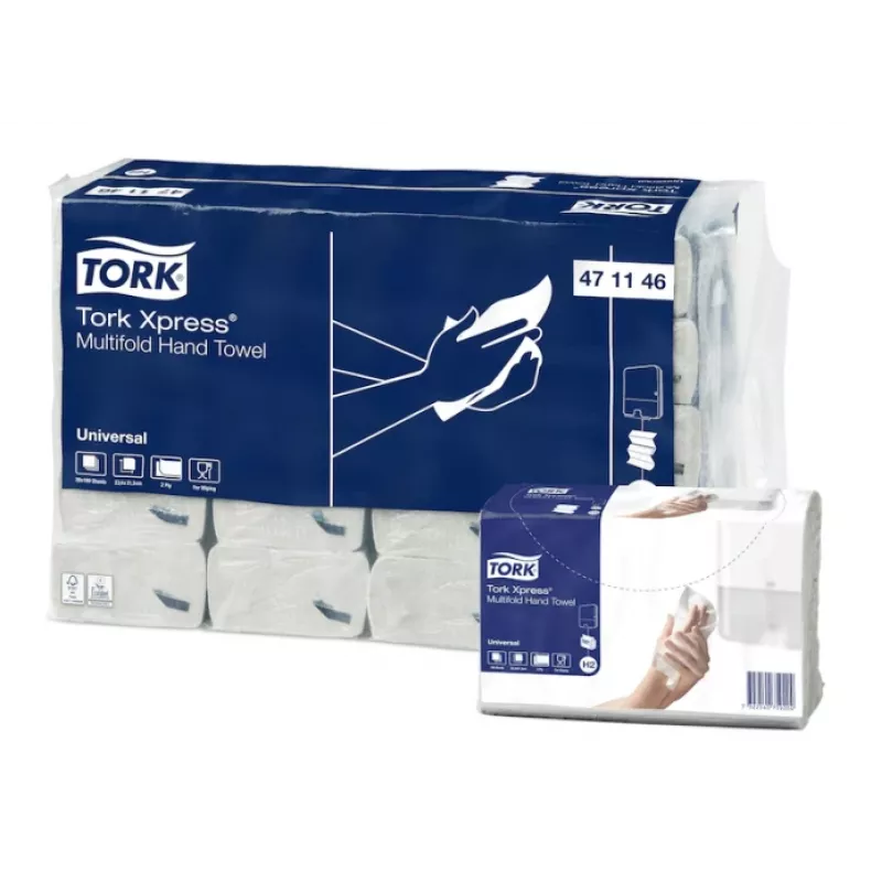 Lapiņu dvieļu papīrs Tork Xpress Multifold Universal H2 2 kārtas, 23,4 x 21,3 cm (20 gab.)