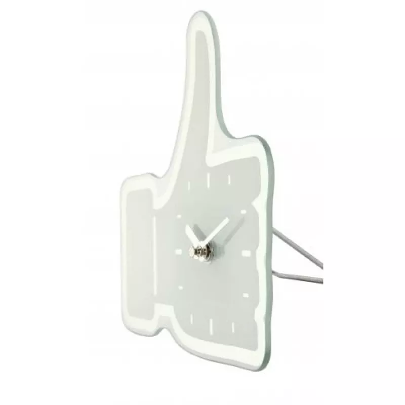 NeXtime pulkstenis 5185wi Mini Thumbs Up, 20,5x21 cm, sienas, balts/sudrabs