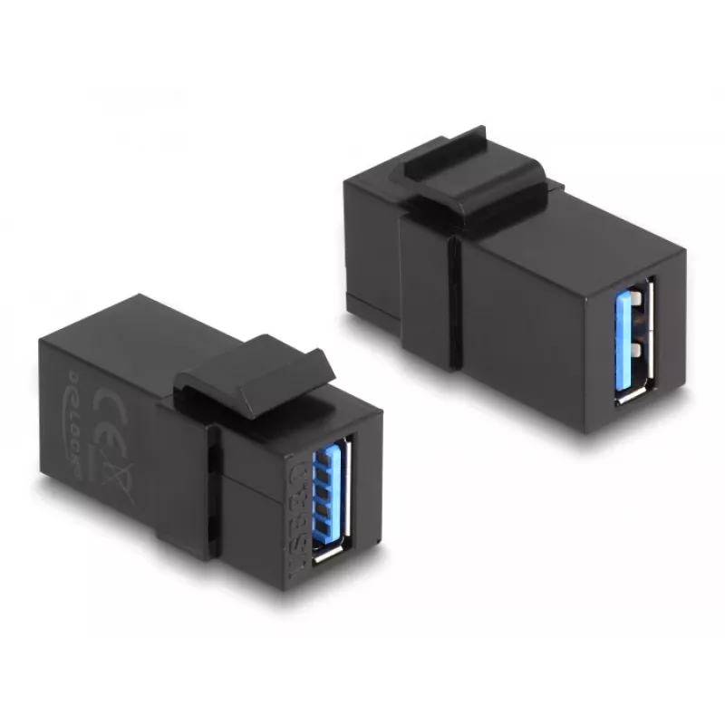 DeLOCK Keystone modulis USB 3.0 A ligzda uz A ligzdu melns 1:1