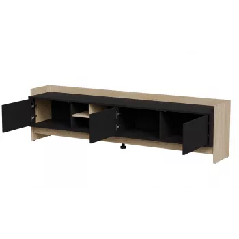Cama RTV PORTO 3D Skapis 190x38x50 ozols/melns