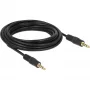 DeLOCK - audio kabelis - 28 AWG - Mini-Phone 3,5 mm, 4-pin (M) - Mini-Phone 3,5 mm, 4-pin (M) - 5,0 m - ekranēts - melns (83438)