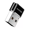 Baseus USB vīriešu savienotājs uz Type-C sieviešu adaptera pārveidotājs melns