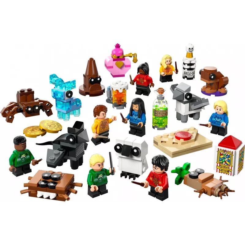 Konstruktoru rotaļlieta LEGO Harry Potter Adventes kalendārs 2025, komplekts 76456 — 278 daļas, 8 minifigūras, vecums 7+