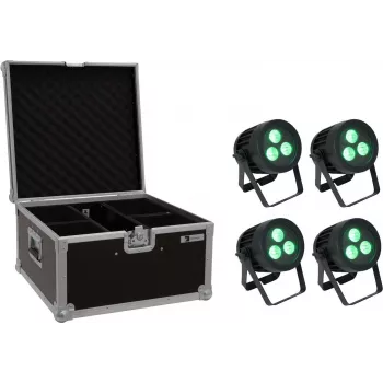 LED PAR komplekts EUROLITE 20000846 — 4 gaismekļi, katrs 3×8W QCL Spot