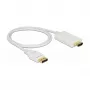 Video kabeļa adapteris DeLOCK 83817 1m DisplayPort HDMI Balts