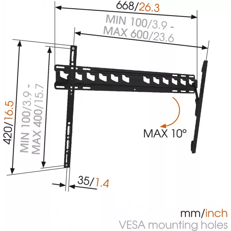 Vogels MA4010-A1 TILT sienas stiprinājums 40-65