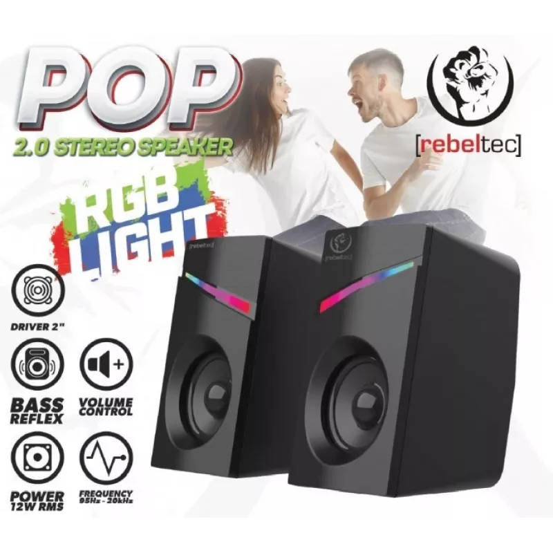 Stereo 2.0 skaļruņi POP, RBLGLO00047, 20W