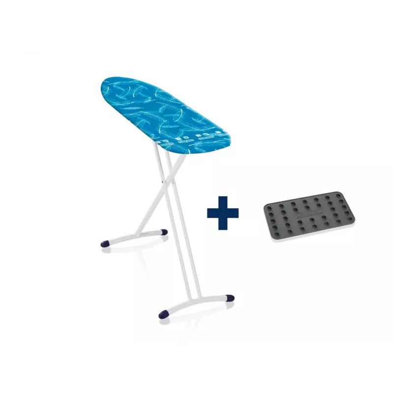 Gludināmais dēlis Leifheit Air Board L Solid Shoulder 130 x 38 cm, augstums 76–100 cm, maisiņš, balts
