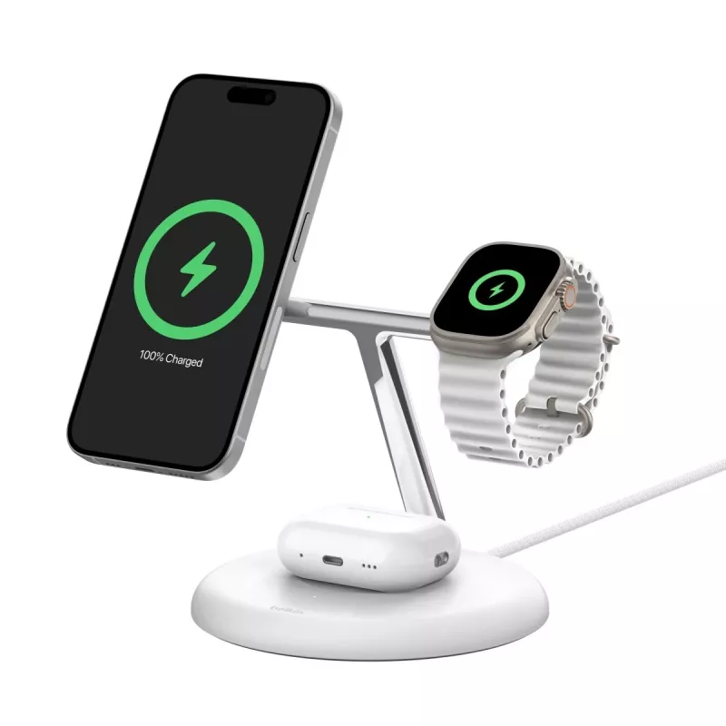 Belkin WIZ023VFBK mobilās ierīces lādētājs Austiņas, Viedtālrunis, Viedpulkstenis Melns USB Bezvadu uzlāde Iekštelpām