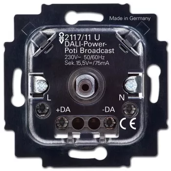 Iebūvējams rotējošs dimmers Busch-Jaeger 2117/11 U, 230 V maiņstrāva, 50–60 Hz, melns