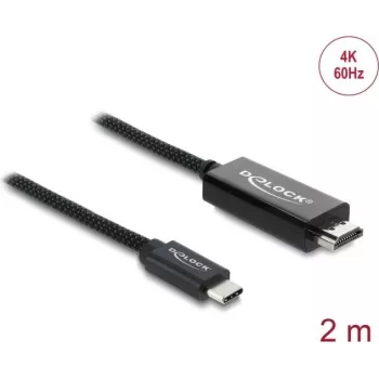 DELOCK USB Type-C uz HDMI video kabelis 2 m (DP Alt Mode) melns