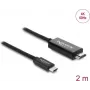 DELOCK USB Type-C uz HDMI video kabelis 2 m (DP Alt Mode) melns
