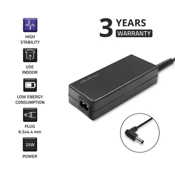 Qoltec 51774 Barošanas adapteris LG monitoram 25W | 1.3A | 19V | 6.5 * 4.4 + strāvas kabelis