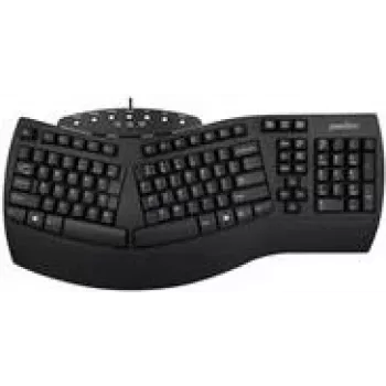 Perixx tastatūra USB PERIBOARD-512 US melna ergonomiska (PERIBOARD-512 US Black)