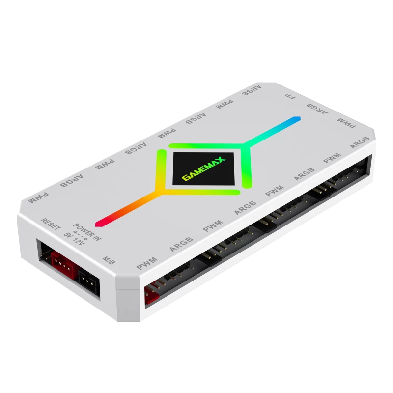 Gamemax | Tālvadība | V4.0 ARGB PWM HUB BK | Balta | Gamemax