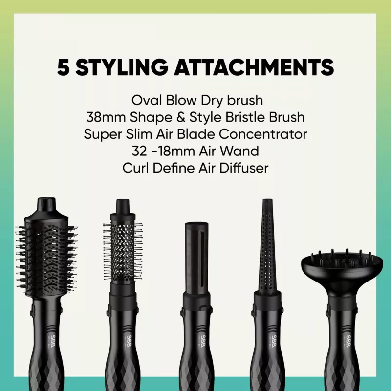 Matu veidotājs SBB 5-in-1 Blowdry and Style SBDR-2850-EU — daudzfunkcionāls žāvētājs un veidošanas rīks