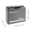 Qoltec 53046 AGM akumulators 12 V 17 Ah, maks. 255 A