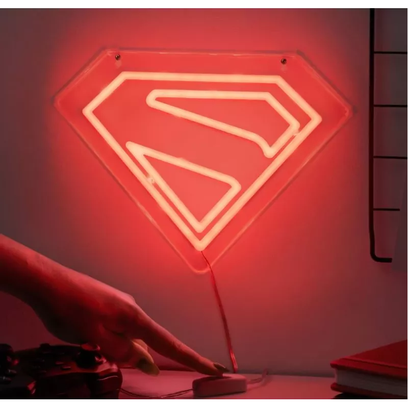Pie sienas montējama LED neona gaisma Paladone Superman PP14478SMTVN, dekoratīvs sienas zīme