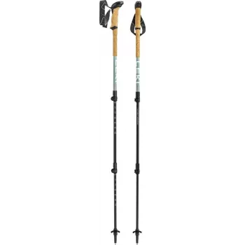 Pārgājiena nūjas Leki Makalu Lite regulējamas 90–125 cm, pelēkzaļas