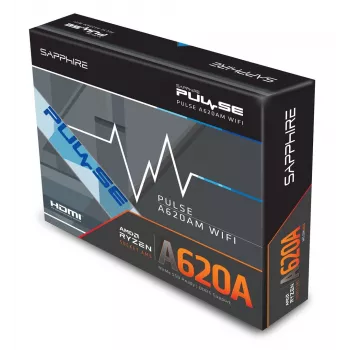 Mātesplate Sapphire PULSE A620AM (microATX) Socket AM5, AMD A620A, DDR5, 2x DIMM, 64 GB, 2x M.2, Gigabit LAN