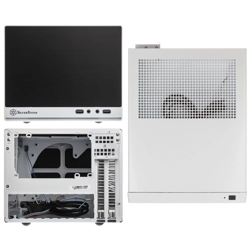 SilverStone SUGO SG13 - darbvirsma - Mini-DTX - bez barošanas bloka (AT / PS/2) - melns, balts - USB/audio (SST-SG13WB-Q)