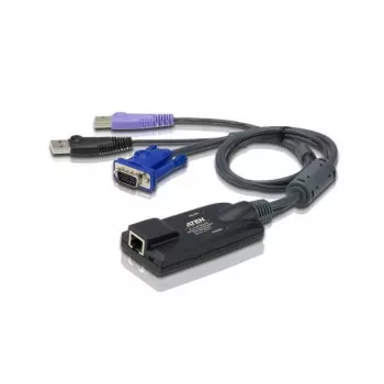 ATEN USB - VGA uz Cat5e/6 KVM adaptera kabelis (CPU modulis), ar viedkaršu lasītāju un virtuālo datu nesēju atbalstu