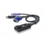 ATEN USB - VGA uz Cat5e/6 KVM adaptera kabelis (CPU modulis), ar viedkaršu lasītāju un virtuālo datu nesēju atbalstu