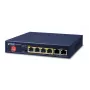 PLANET GSD-604HP - slēdzis - 4 x 10/100/1000 (PoE+) + 2 x 10/100/1000 (augšupsaites) - darbvirsmas - PoE+ (55 W) (GSD-604HP)