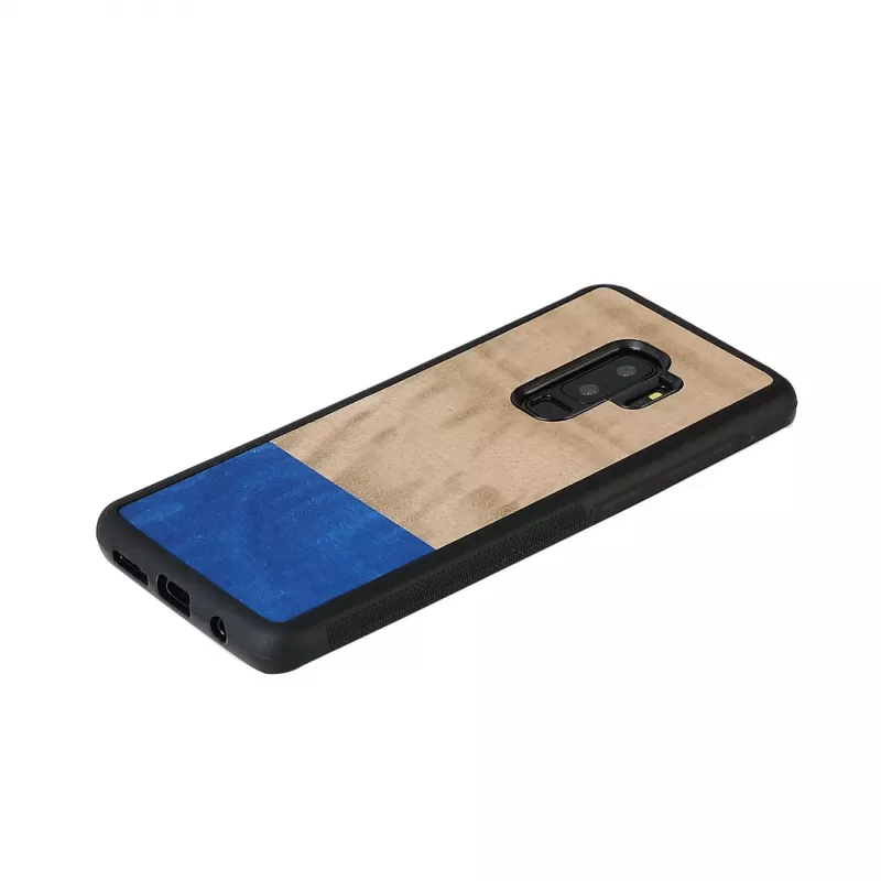 man and wood viedtālruņa maciņš Galaxy S9 Plus — baložu melns