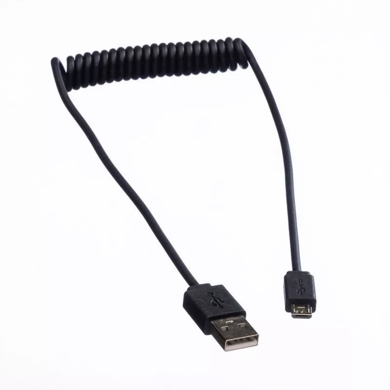 ROLINE USB 2.0 spirālveida kabelis — A — Micro B — ST/ST 1,0 m — ekranēts — USB 2.0 Type Micro B — 1 mm — spirālveida (11.02.8317)