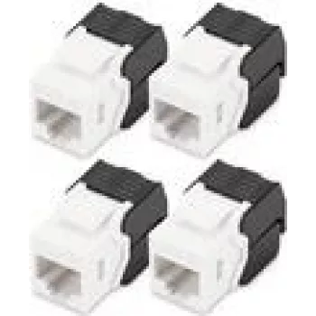 Digitus CAT 6 Keystone Jack neekranēts 4 gab. plakans melns balts RJ-45