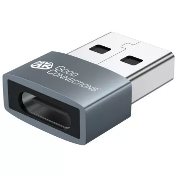 Good Connections adapteris USB 2.0 spraudnis A uz USB-C ligzdu alumīnija korpusā pelēks (USB-AD203)