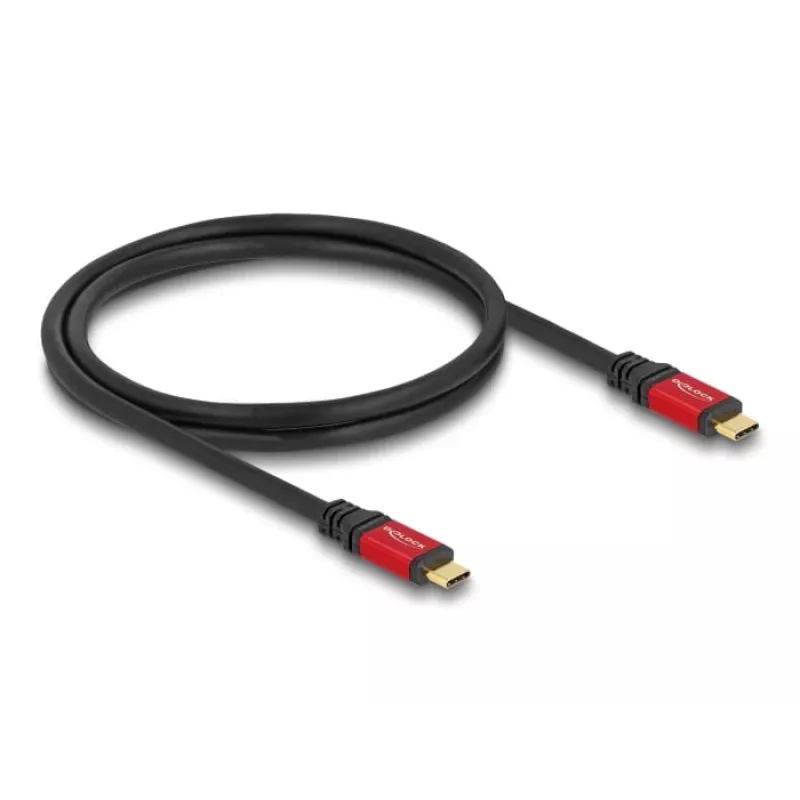 DeLOCK USB kabelis USB Type-C vīriešu uz vīriešu 10 Gbps PD 3.0 100 W 1 m sarkans metāla
