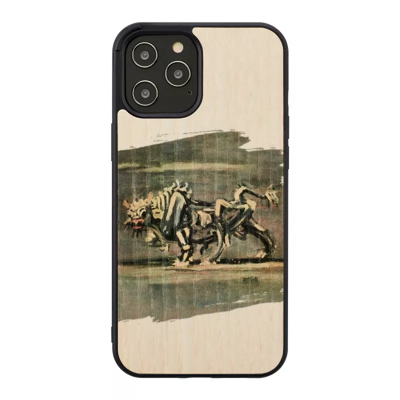 Telefona maciņš Man and Wood iPhone 12 / 12 Pro — balta vērša dizains