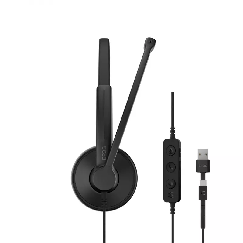Austiņas EPOS IMPACT 100 UC Stereo USB-C+A vadu, vieglas, komforts