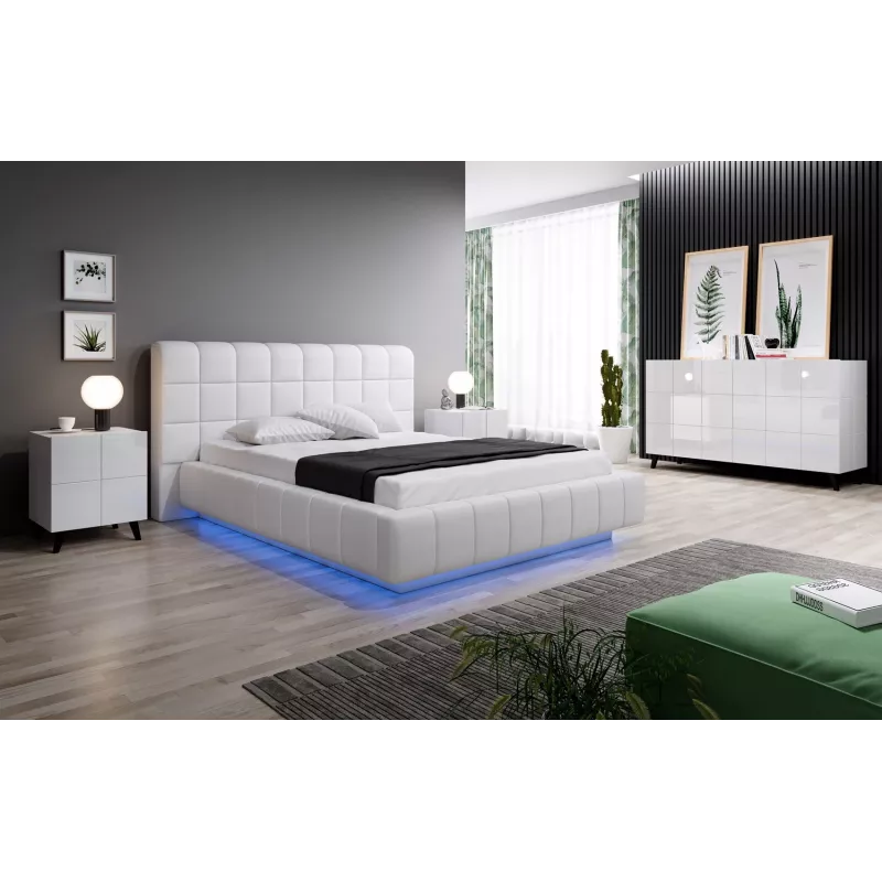 Cama Naktsskapītis REJA balts glancēts/balts glancēts