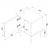 Naktsgaldiņu komplekts 2 gab. cama meble PALAZZO 44,5×40×59 cm melns un ozolkoka raksts — 1 durvis, matēts lamināts, metāla kājas